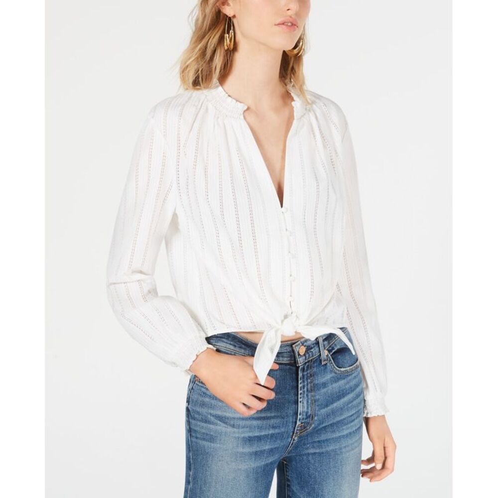 Leyden Eyelet Tie Front Blouse